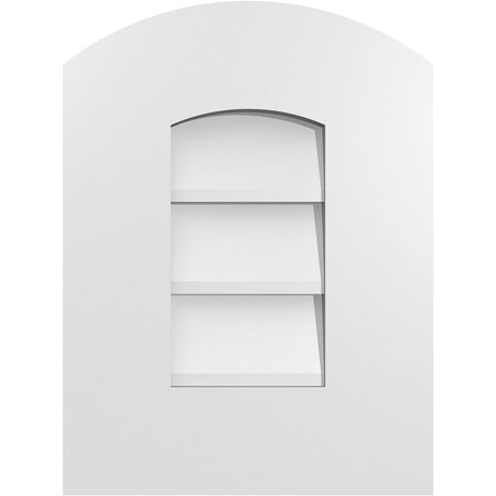 Ekena Millwork Arch Top Surface Mount PVC Gable Vent: Functional, w/ 3-1/2"W x 1"P Standard Frame, 12"W x 16"H GVPAR12X1601SF